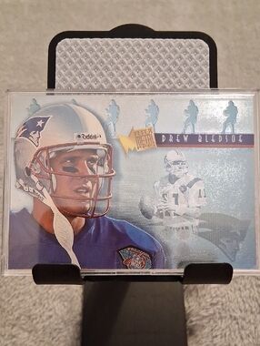 Drew Bledsoe Fleer Metal Football Card - Light Blue Background